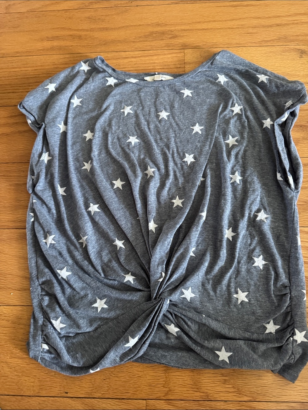 Lucky Brand Star-Print Twist Front Women's Top - Gray